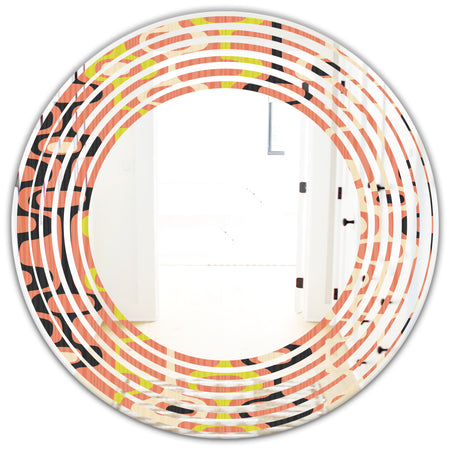 Retro Abstract Design XIII - Modern Round or Oval Wall Mirror - Wave