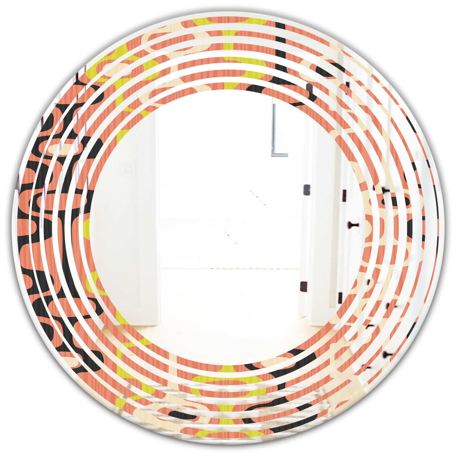 Retro Abstract Design XIII - Modern Round or Oval Wall Mirror - Wave