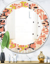 Retro Abstract Design XIII - Modern Round or Oval Wall Mirror - Leaves