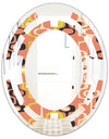 Retro Abstract Design XIII - Modern Round or Oval Wall Mirror - Space