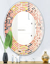 Retro Abstract Design XIII - Modern Round or Oval Wall Mirror - Wave