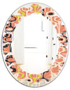 Retro Abstract Design XIII - Modern Round or Oval Wall Mirror - Leaves