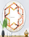 Retro Abstract Design XIII - Modern Round or Oval Wall Mirror - Hexagon Star