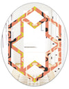 Retro Abstract Design XIII - Modern Round or Oval Wall Mirror - Hexagon Star