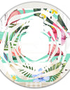 Tropical Botanicals, Flowers and Flamingo - Modern Round or Oval Wall Mirror - Whirl
