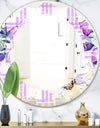 Floral Botanical Retro VII - Modern Round or Oval Wall Mirror - Leaves