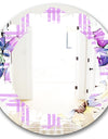Floral Botanical Retro VII - Modern Round or Oval Wall Mirror - Leaves