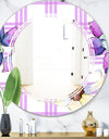 Floral Botanical Retro VII - Modern Round or Oval Wall Mirror - Triple C