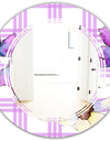 Floral Botanical Retro VII - Modern Round or Oval Wall Mirror - Triple C