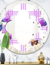 Floral Botanical Retro VII - Modern Round or Oval Wall Mirror - Quatrefoil