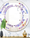 Floral Botanical Retro V - Modern Round or Oval Wall Mirror - Space