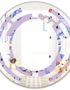 Floral Botanical Retro V - Modern Round or Oval Wall Mirror - Space