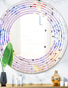 Floral Botanical Retro V - Modern Round or Oval Wall Mirror - Wave