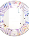 Floral Botanical Retro V - Modern Round or Oval Wall Mirror - Wave