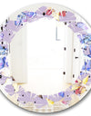 Floral Botanical Retro V - Modern Round or Oval Wall Mirror - Leaves