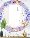 Floral Botanical Retro V - Modern Round or Oval Wall Mirror - Triple C