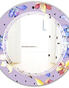 Floral Botanical Retro V - Modern Round or Oval Wall Mirror - Triple C