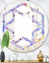 Floral Botanical Retro V - Modern Round or Oval Wall Mirror - Hexagon Star