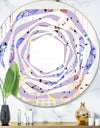 Floral Botanical Retro V - Modern Round or Oval Wall Mirror - Whirl