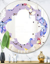 Floral Botanical Retro V - Modern Round or Oval Wall Mirror - Quatrefoil