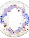 Floral Botanical Retro V - Modern Round or Oval Wall Mirror - Quatrefoil