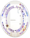 Floral Botanical Retro V - Modern Round or Oval Wall Mirror - Space
