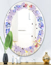 Floral Botanical Retro V - Modern Round or Oval Wall Mirror - Leaves