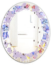 Floral Botanical Retro V - Modern Round or Oval Wall Mirror - Leaves