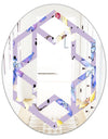 Floral Botanical Retro V - Modern Round or Oval Wall Mirror - Hexagon Star