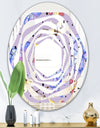 Floral Botanical Retro V - Modern Round or Oval Wall Mirror - Whirl