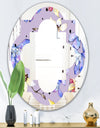 Floral Botanical Retro V - Modern Round or Oval Wall Mirror - Quatrefoil
