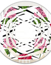 Retro Pink and Red Roses - Cottage Round or Oval Wall Mirror - Whirl