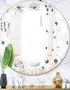 Modern abstract geometric pattern - Modern Round or Oval Wall Mirror - Leaves