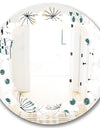 Modern abstract geometric pattern - Modern Round or Oval Wall Mirror - Leaves