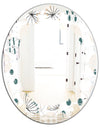 Modern abstract geometric pattern - Modern Round or Oval Wall Mirror - Leaves