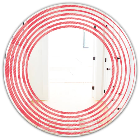 Coral Round Geometrical - Modern Round or Oval Wall Mirror - Wave