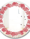 Coral Round Geometrical - Modern Round or Oval Wall Mirror - Leaves