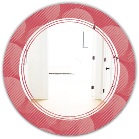 Coral Round Geometrical - Modern Round or Oval Wall Mirror - Triple C