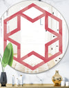 Coral Round Geometrical - Modern Round or Oval Wall Mirror - Hexagon Star