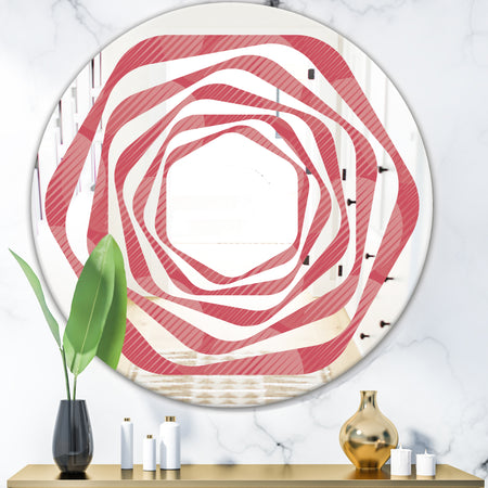 Coral Round Geometrical - Modern Round or Oval Wall Mirror - Whirl