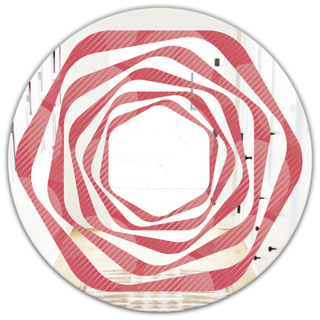 Coral Round Geometrical - Modern Round or Oval Wall Mirror - Whirl
