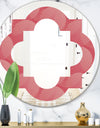 Coral Round Geometrical - Modern Round or Oval Wall Mirror - Quatrefoil