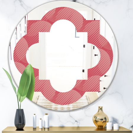 Coral Round Geometrical - Modern Round or Oval Wall Mirror - Quatrefoil