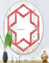 Coral Round Geometrical - Modern Round or Oval Wall Mirror - Hexagon Star