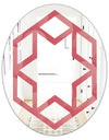 Coral Round Geometrical - Modern Round or Oval Wall Mirror - Hexagon Star