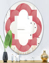 Coral Round Geometrical - Modern Round or Oval Wall Mirror - Quatrefoil