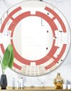 Triangual Retro Coral Pattern - Modern Round or Oval Wall Mirror - Space