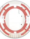 Triangual Retro Coral Pattern - Modern Round or Oval Wall Mirror - Space