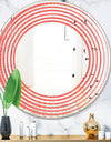 Triangual Retro Coral Pattern - Modern Round or Oval Wall Mirror - Wave