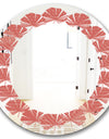 Triangual Retro Coral Pattern - Modern Round or Oval Wall Mirror - Leaves